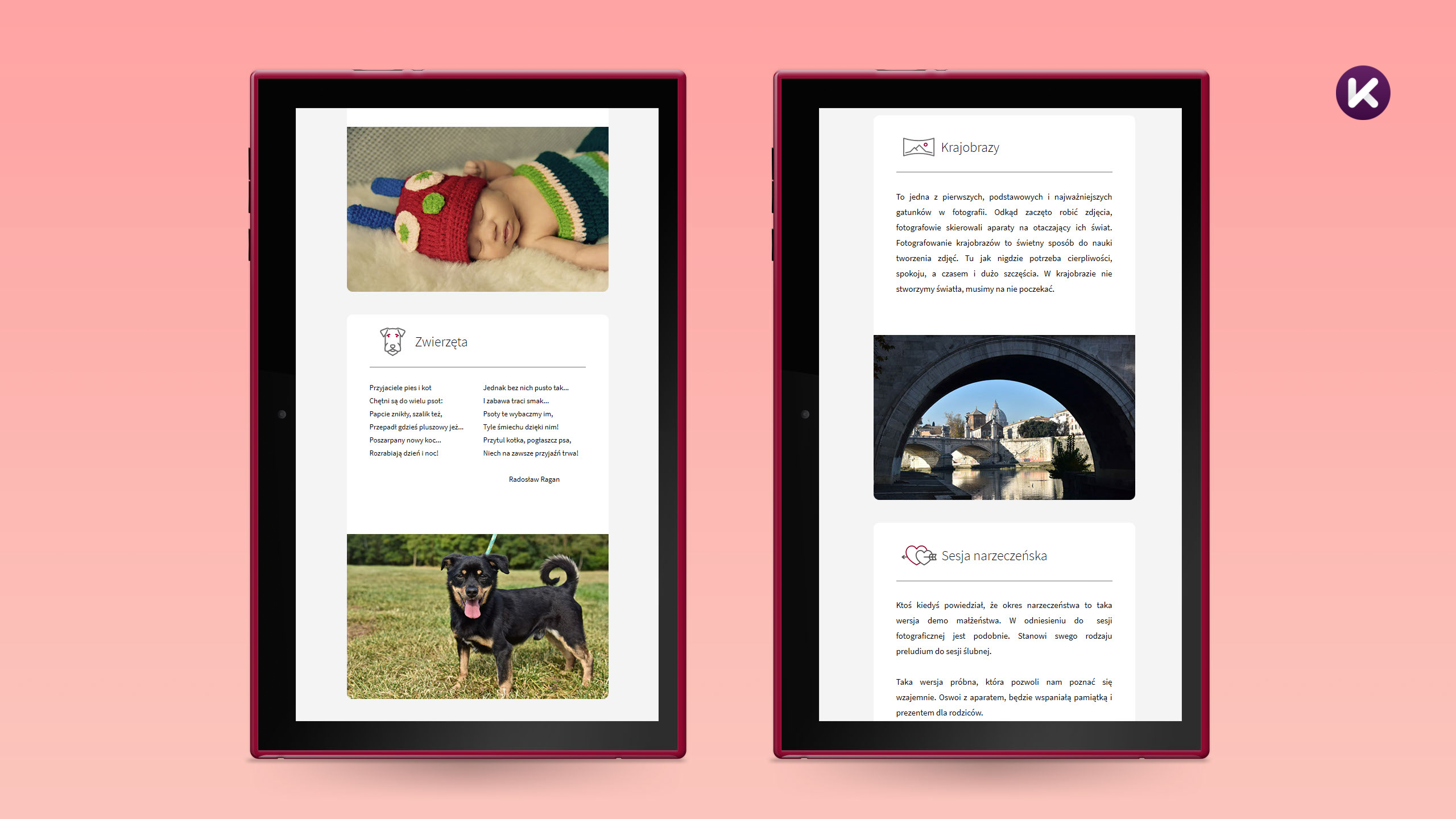 Portfolio internetowe fotografa
