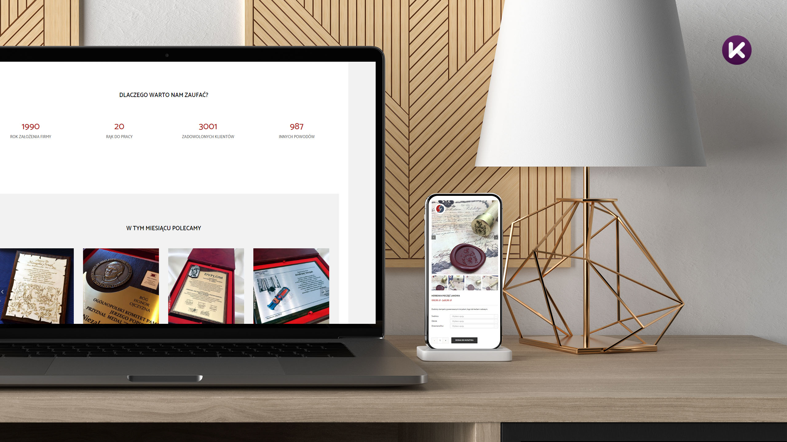 Strona i sklep internetowy dla firmy Grawerstwo.net