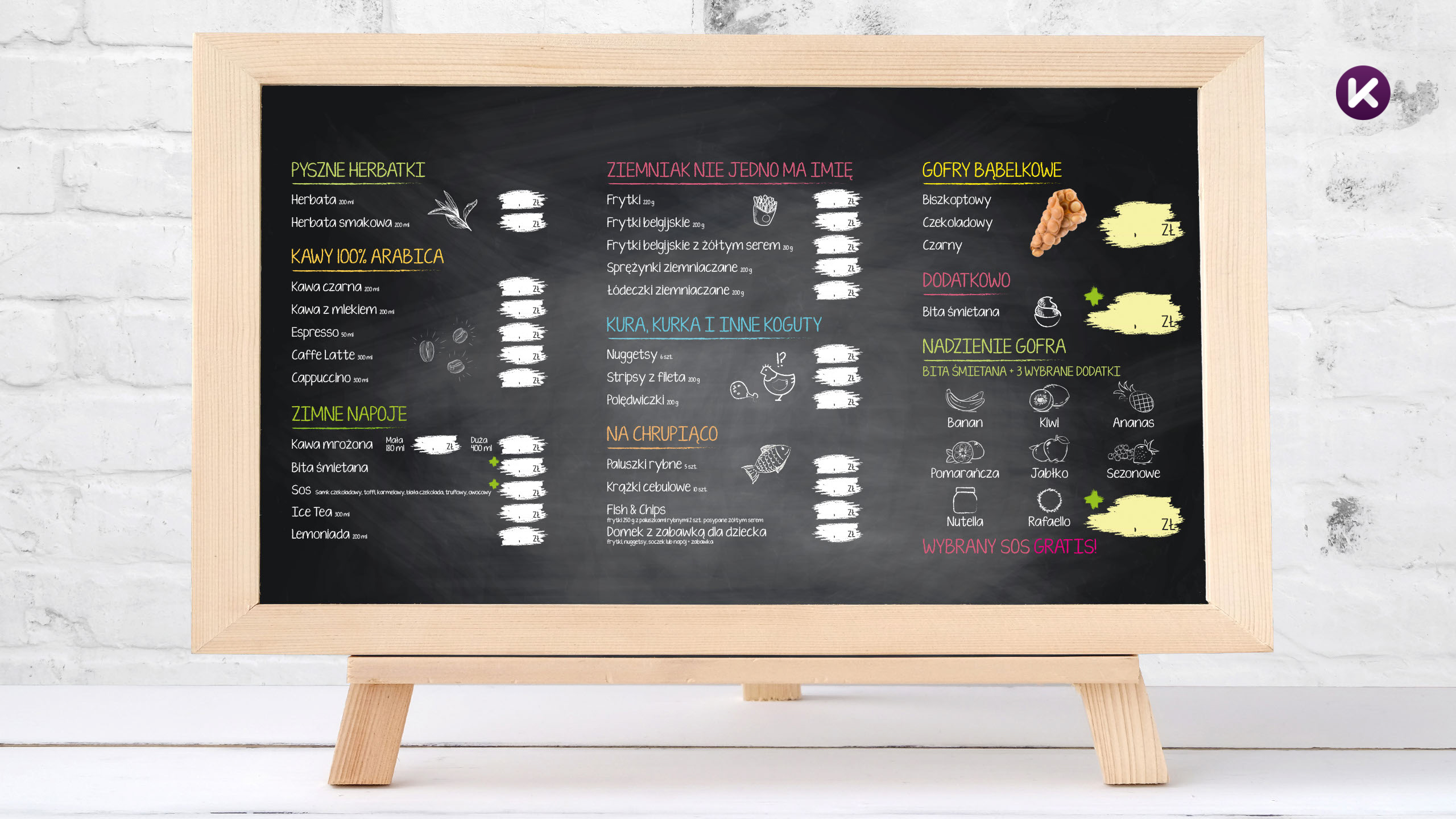 Grafika menu baru mieszczącego się w Parku Edukacyjno-Rozrywkowym Mikrokosmos