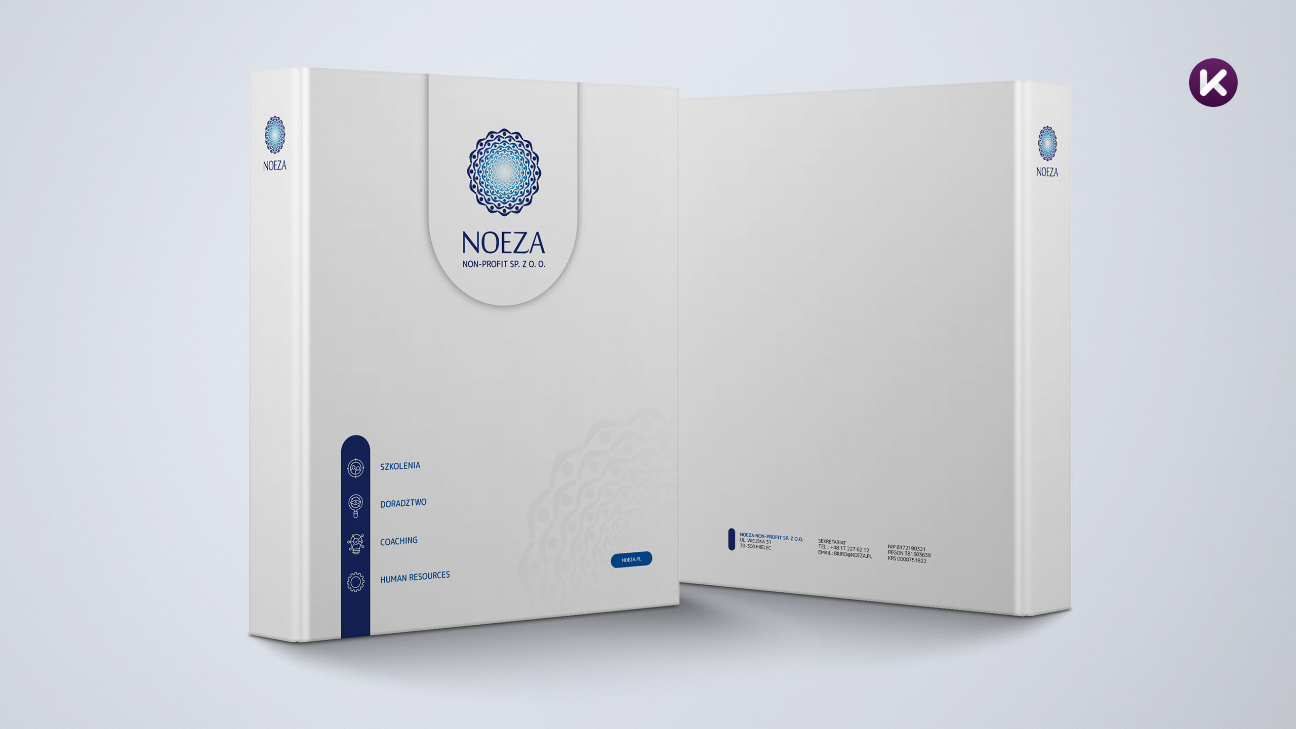 Solidny segregator z nadrukiem - Noeza - Szkolenia, doradztwo, outsourcing, HR - Mielec
