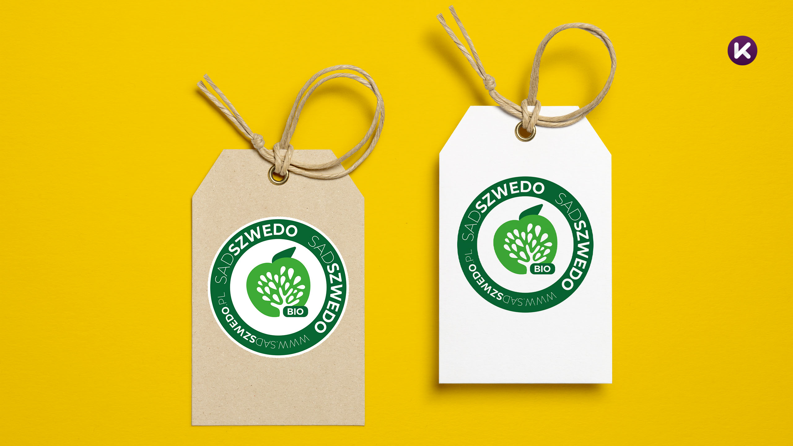 Logo na zawieszce papierowej ze sznurkiem