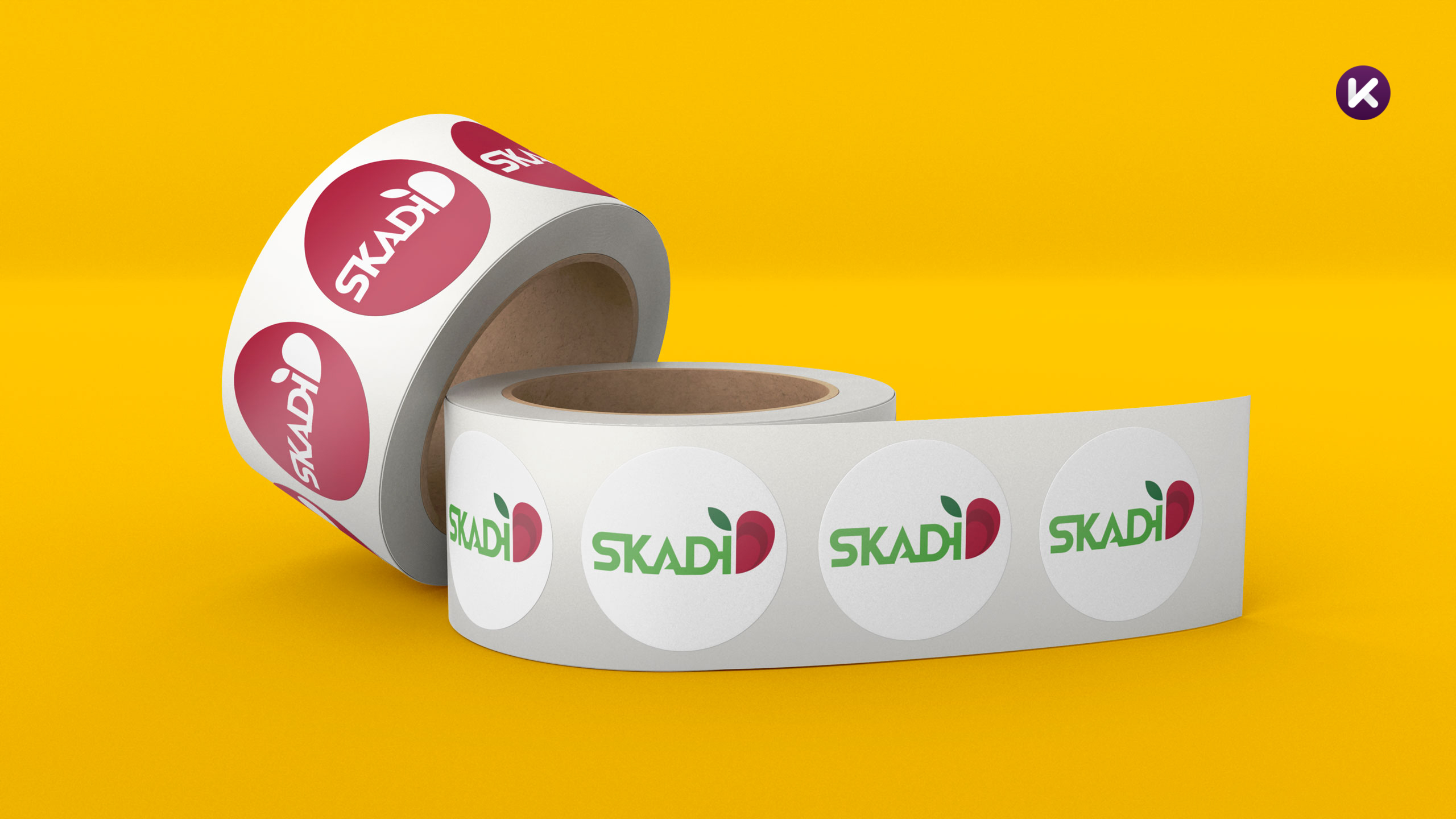 Naklejki na rolce z logo Skadi
