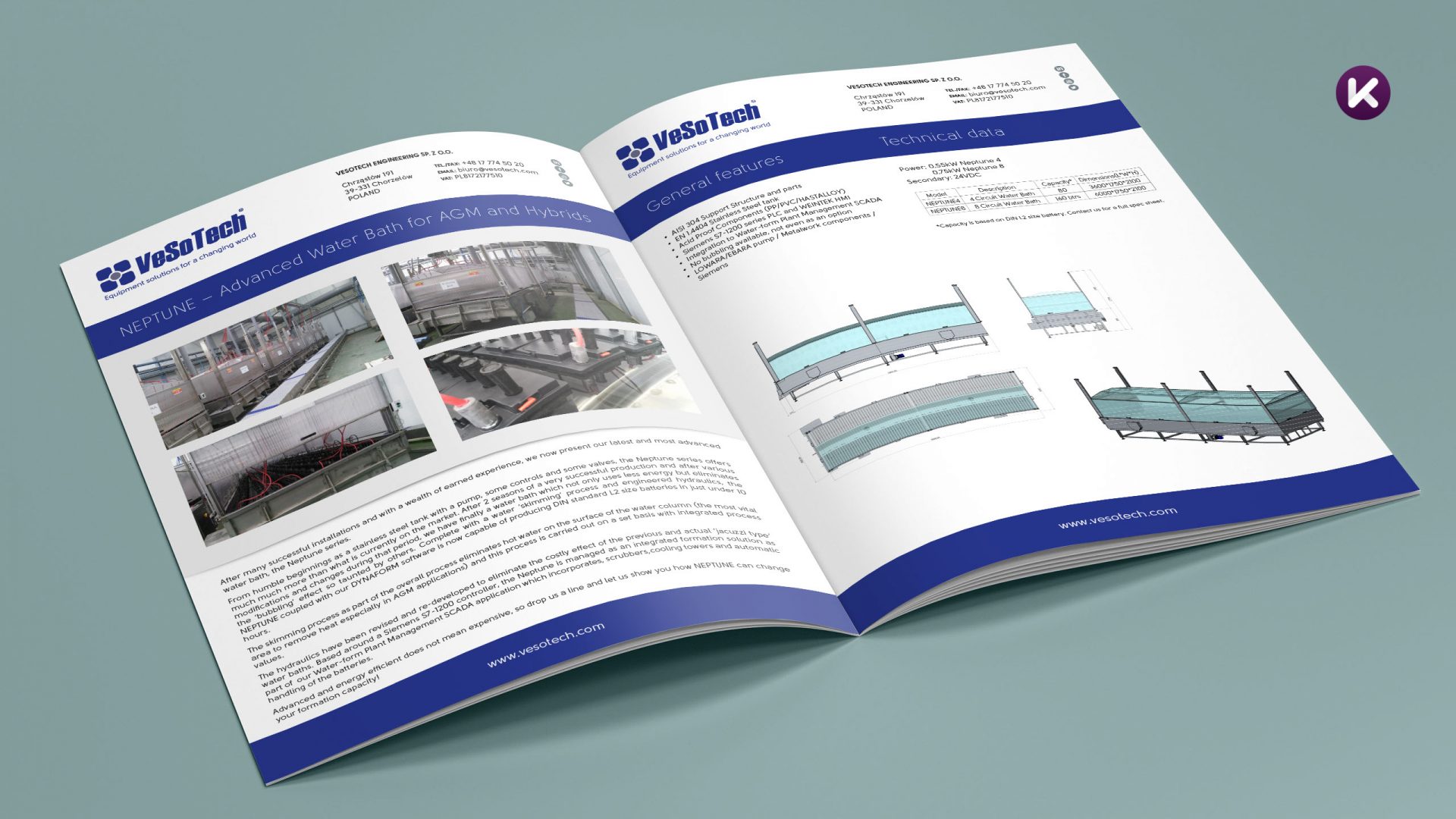 Katalog przedstawiający park maszynowy Vesotech