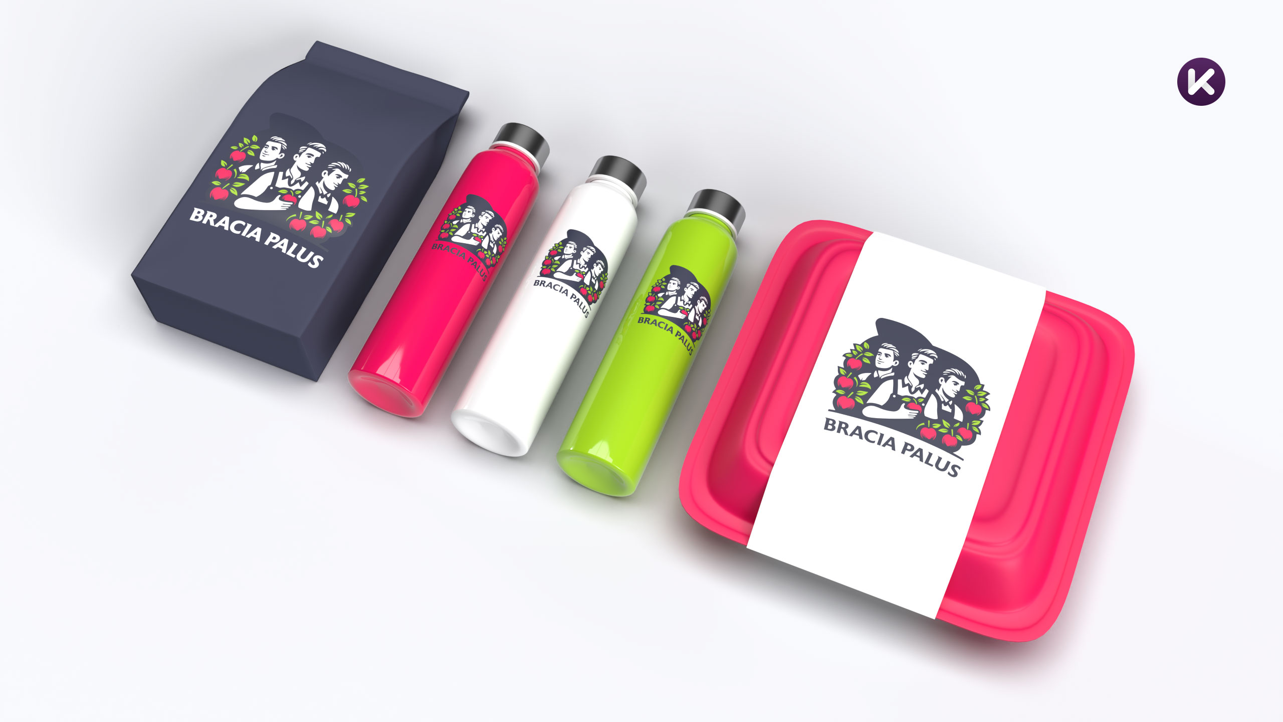 Logo Bracia Palus na różnych produktach