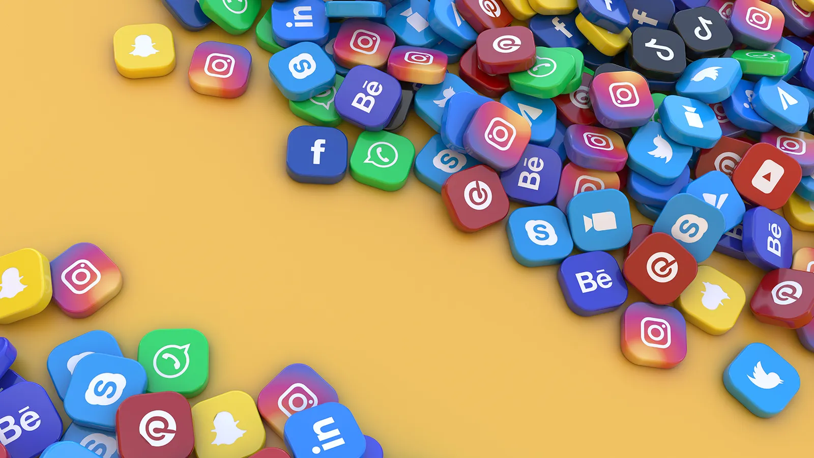 Kolorowe ikony social media jako nawiązanie do krótkich animacji i komunikacji online