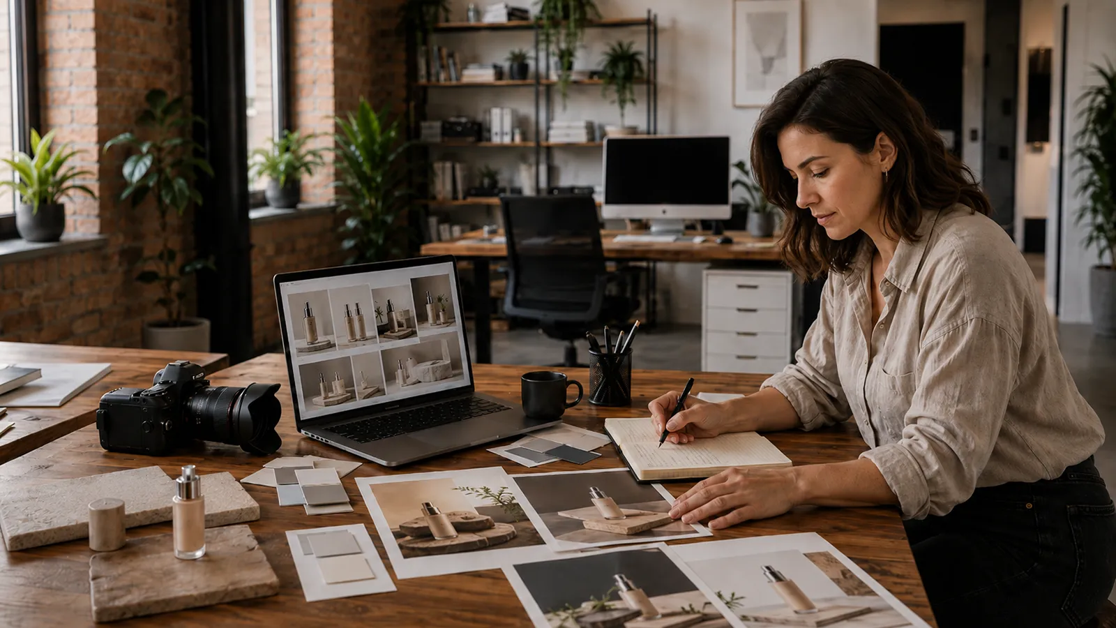 Fotografka analizuje zdjęcia produktowe i dobiera formę prezentacji do miejsca publikacji